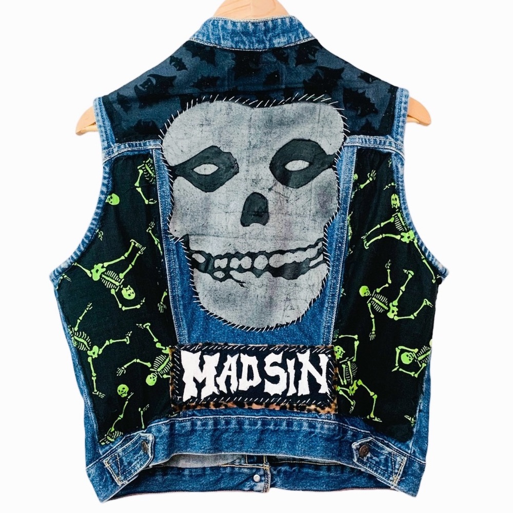 Psychobilly Punk/Ska Patched Denim Vest